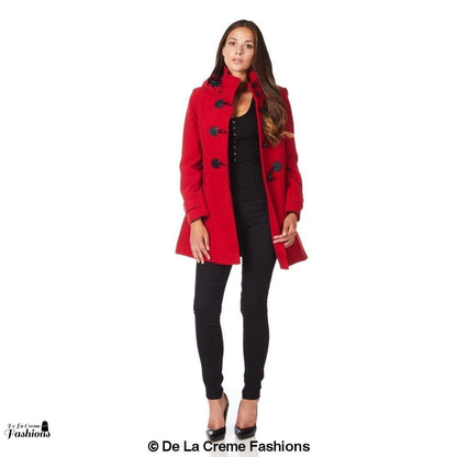 Hooded Toggle Fastened Slim Fit Coat Jackets & Coats LoveAdora