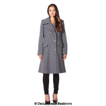 De La Creme - Womens Wool Blend Double Breasted Midi Coat Jackets & Coats LoveAdora