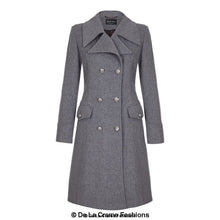 Load image into Gallery viewer, De La Creme - Womens Wool Blend Double Breasted Midi Coat Jackets &amp; Coats LoveAdora