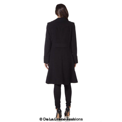 De La Creme - Womens Wool Blend Double Breasted Midi Coat Jackets & Coats LoveAdora