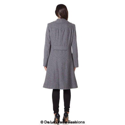 De La Creme - Womens Wool Blend Double Breasted Midi Coat Jackets & Coats LoveAdora