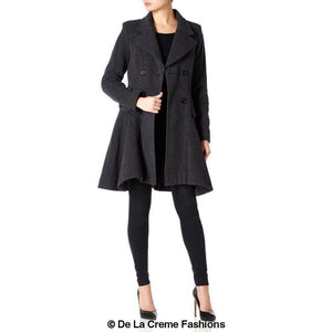 Wool Blend Double Breasted Skater Coat (1102)