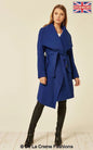 De La Creme Womens Wool Blend Large Lapel Duster Coat