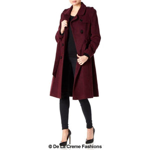Wool and Cashmere Blend Military Coat