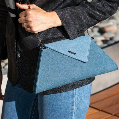 Angelica Denim Clutch Two Tone