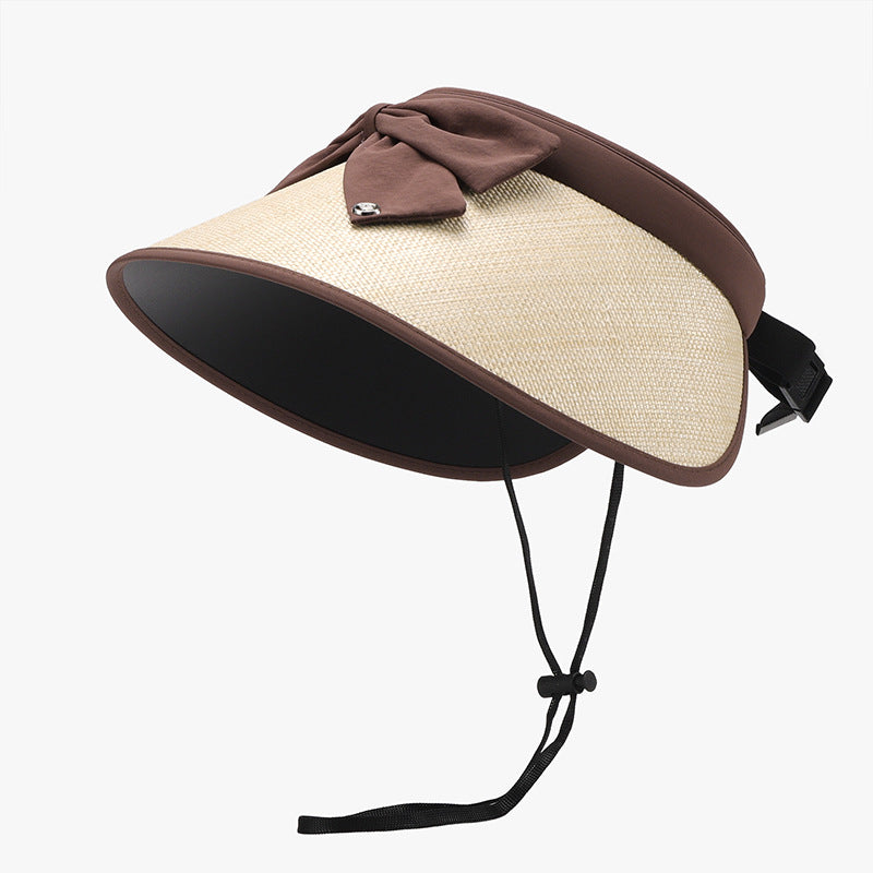 Polyester Adjustable Sun Hat with Bow Accent