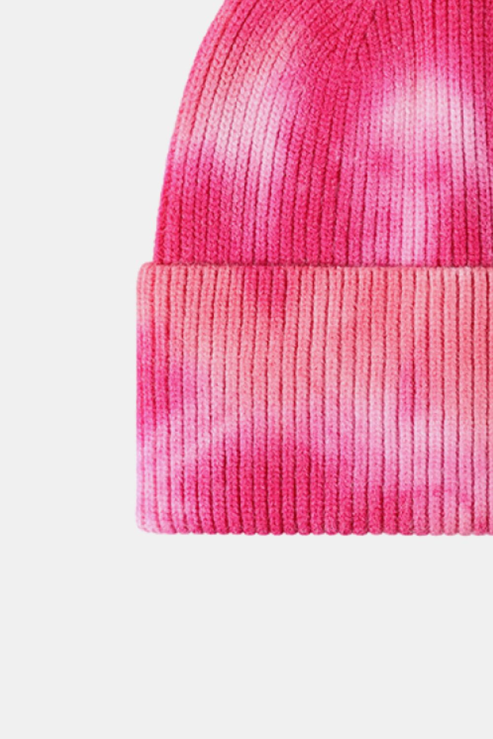 Vibrant Tie-Dye Cuffed Rib-Knit Beanie Hat