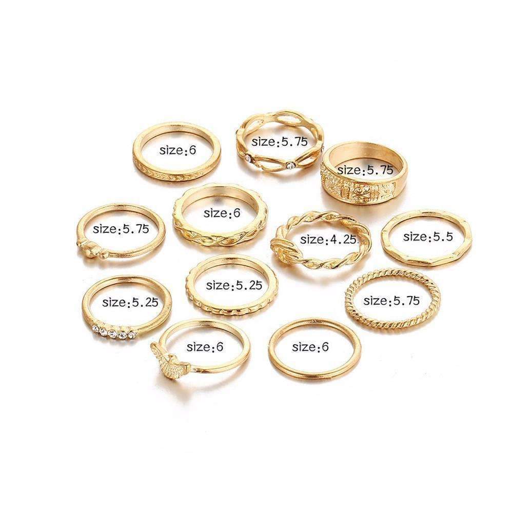 Golden Ring Set Rings LoveAdora