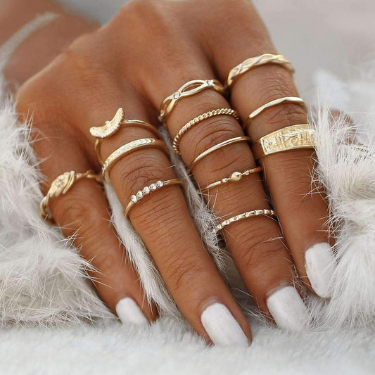 Golden Ring Set Rings LoveAdora