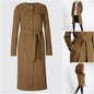 Ex Per Una - Womens Tan Brown Suedette Longline Duster Coat Jackets & Coats LoveAdora