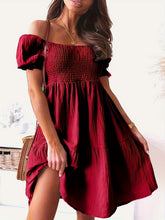 Load image into Gallery viewer, Full Size Ruffled Off-Shoulder Short Sleeve Dress