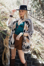 Load image into Gallery viewer, Faux Hair Aztec Pocket Ruana