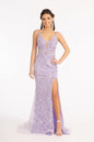 3D Flower Glitter Embellished w/ Sheer Sides Mermaid Long Prom Dress GLGL3042