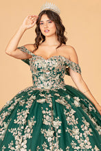 Load image into Gallery viewer, 3D Butterfly Applique Sweetheart w/ Corset Back Quinceanera Dress GLGL3077