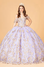 Load image into Gallery viewer, 3D Butterfly Applique Sweetheart w/ Corset Back Quinceanera Dress GLGL3077