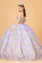 Load image into Gallery viewer, 3D Butterfly Applique Sweetheart w/ Corset Back Quinceanera Dress GLGL3077