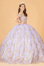 Load image into Gallery viewer, 3D Butterfly Applique Sweetheart w/ Corset Back Quinceanera Dress GLGL3077