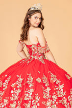 Load image into Gallery viewer, 3D Butterfly Applique Sweetheart w/ Corset Back Quinceanera Dress GLGL3077