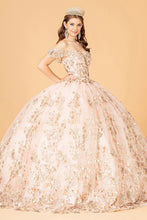 Load image into Gallery viewer, 3D Butterfly Applique Sweetheart w/ Corset Back Quinceanera Dress GLGL3077