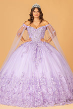 Load image into Gallery viewer, 3D Butterfly Applique Glitter w/ Long Mesh Layer Quinceanera Dress