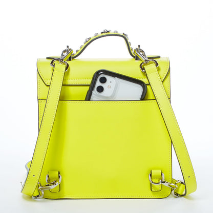 The Hollywood Backpack Purse Leather Yellow