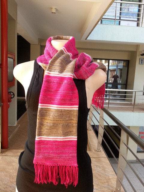 Handwoven Knitted wool neck scarf and cover