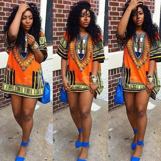 Orange African Dashiki Shirt / Dashiki wear