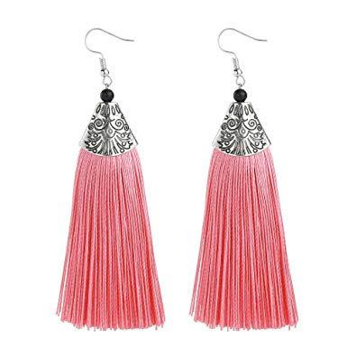 Drop thread long tassel women African earrings