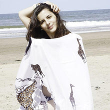 Load image into Gallery viewer, Swimsuit Cover up Animal Print Beach Sarong, Summer Beach Wrap, Shawl