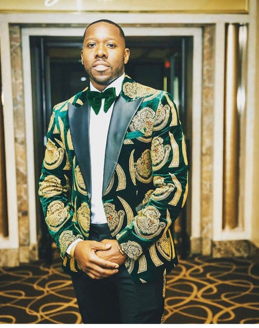 Wedding Suit Isiagu African Men's Suit Jacket and Bow Tie