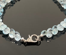 Load image into Gallery viewer, 17.25” Genuine Sky Blue Topaz Necklace with Pave Diamond Clasp, Natura