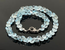 Load image into Gallery viewer, 17.25” Genuine Sky Blue Topaz Necklace with Pave Diamond Clasp, Natura
