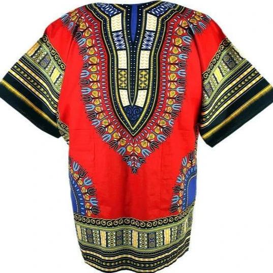 Red Dashiki Printed Unisex African Shirt