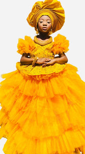 Ife Yellow Dress - Party Wear Yellow Gowns for Baby Girls Online