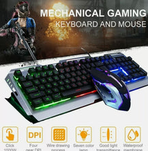 Load image into Gallery viewer, Ninja Dragon Metallic Silver Mechanical Gaming Keyboard and Mouse Set Mobile &amp; Laptop Accessories LoveAdora