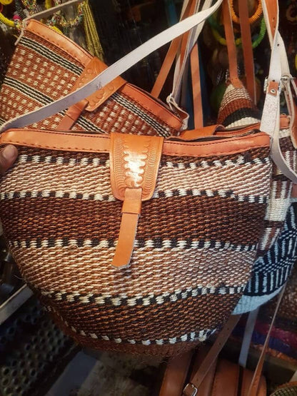 Kikuyu traditonal handwoven African Crossbody Bag Shopping Tote