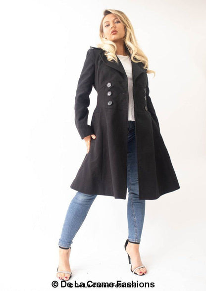 Kirsty Slim Fit A-Line Coat Jackets & Coats LoveAdora