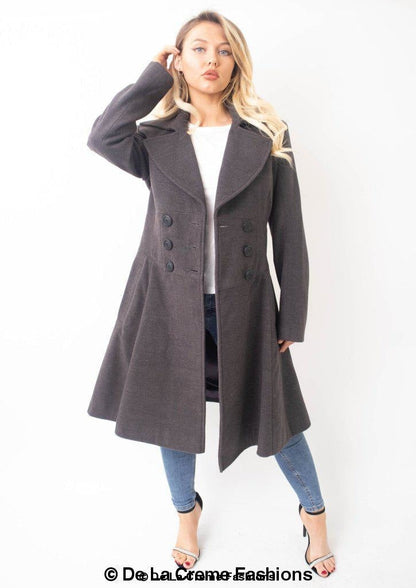 Kirsty Slim Fit A-Line Coat Jackets & Coats LoveAdora