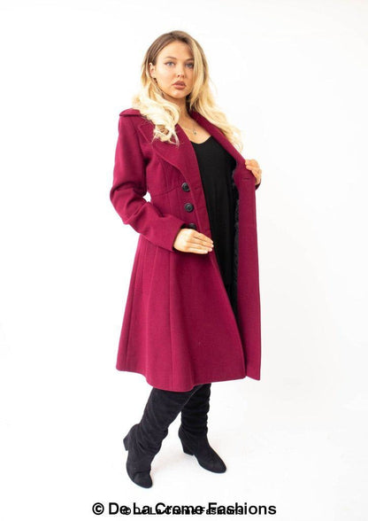 Kirsty Slim Fit A-Line Coat Jackets & Coats LoveAdora