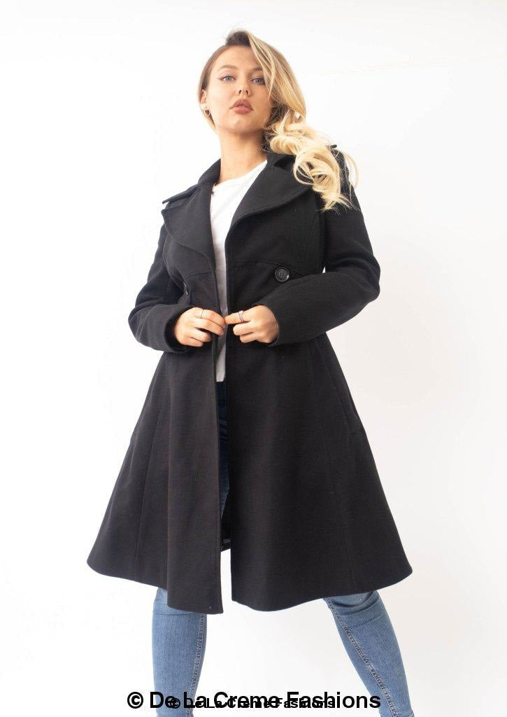 Kirsty Slim Fit A-Line Coat Jackets & Coats LoveAdora