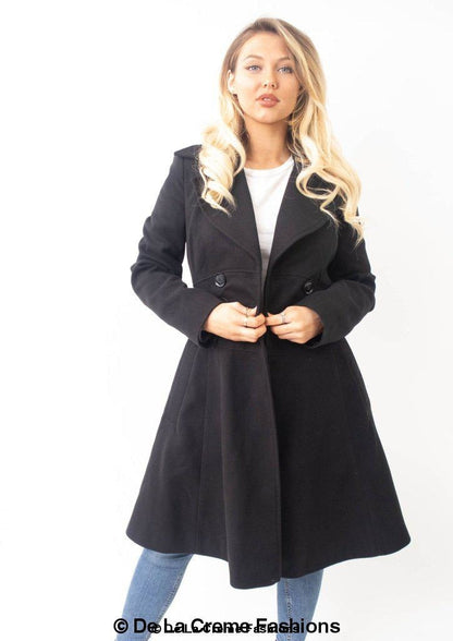 Kirsty Slim Fit A-Line Coat Jackets & Coats LoveAdora