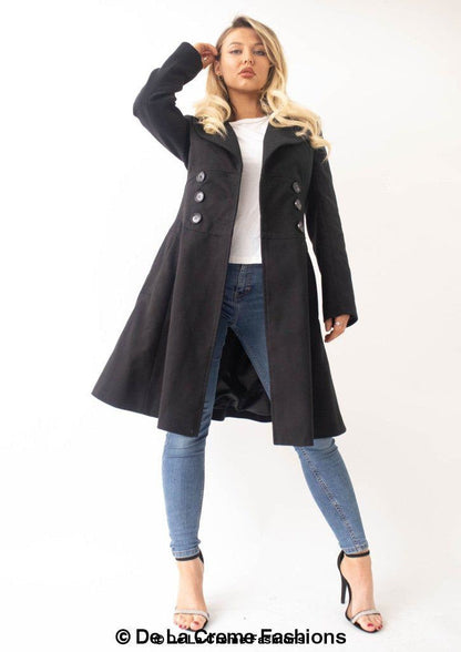 Kirsty Slim Fit A-Line Coat Jackets & Coats LoveAdora