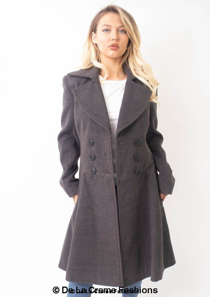 Kirsty Slim Fit A-Line Coat Jackets & Coats LoveAdora