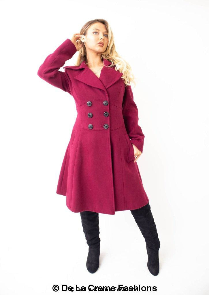 Kirsty Slim Fit A-Line Coat Jackets & Coats LoveAdora