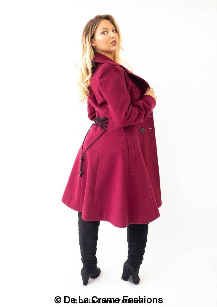 Kirsty Slim Fit A-Line Coat Jackets & Coats LoveAdora