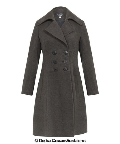 Kirsty Slim Fit A-Line Coat Jackets & Coats LoveAdora