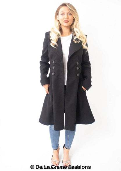 Kirsty Slim Fit A-Line Coat Jackets & Coats LoveAdora