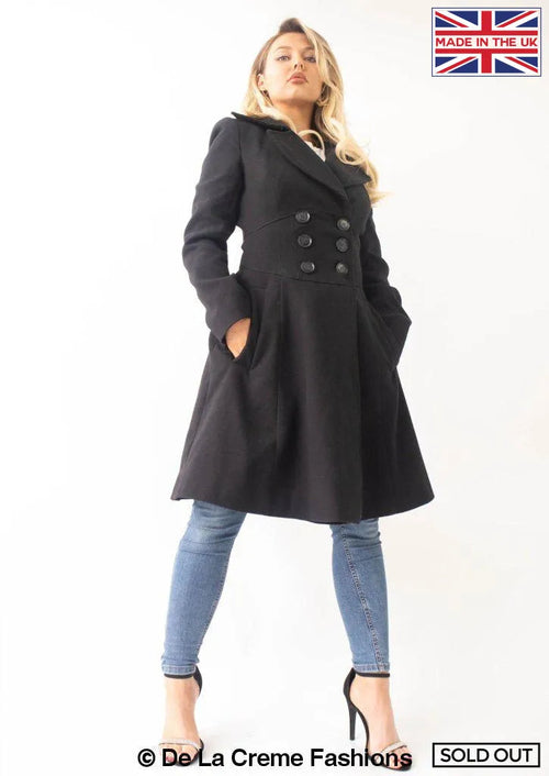 Kirsty Slim Fit A-Line Coat Jackets & Coats LoveAdora