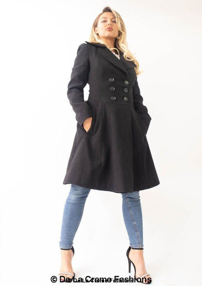 Kirsty Slim Fit A-Line Coat Jackets & Coats LoveAdora