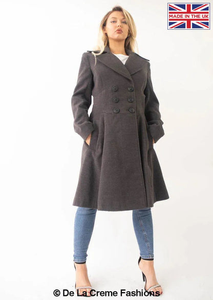 Kirsty Slim Fit A-Line Coat Jackets & Coats LoveAdora